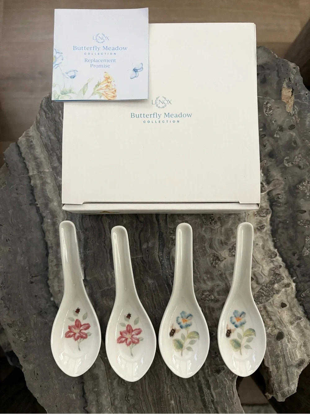 NWT Lenox Butterfly Meadow Soup Spoon Set (4 Piece)